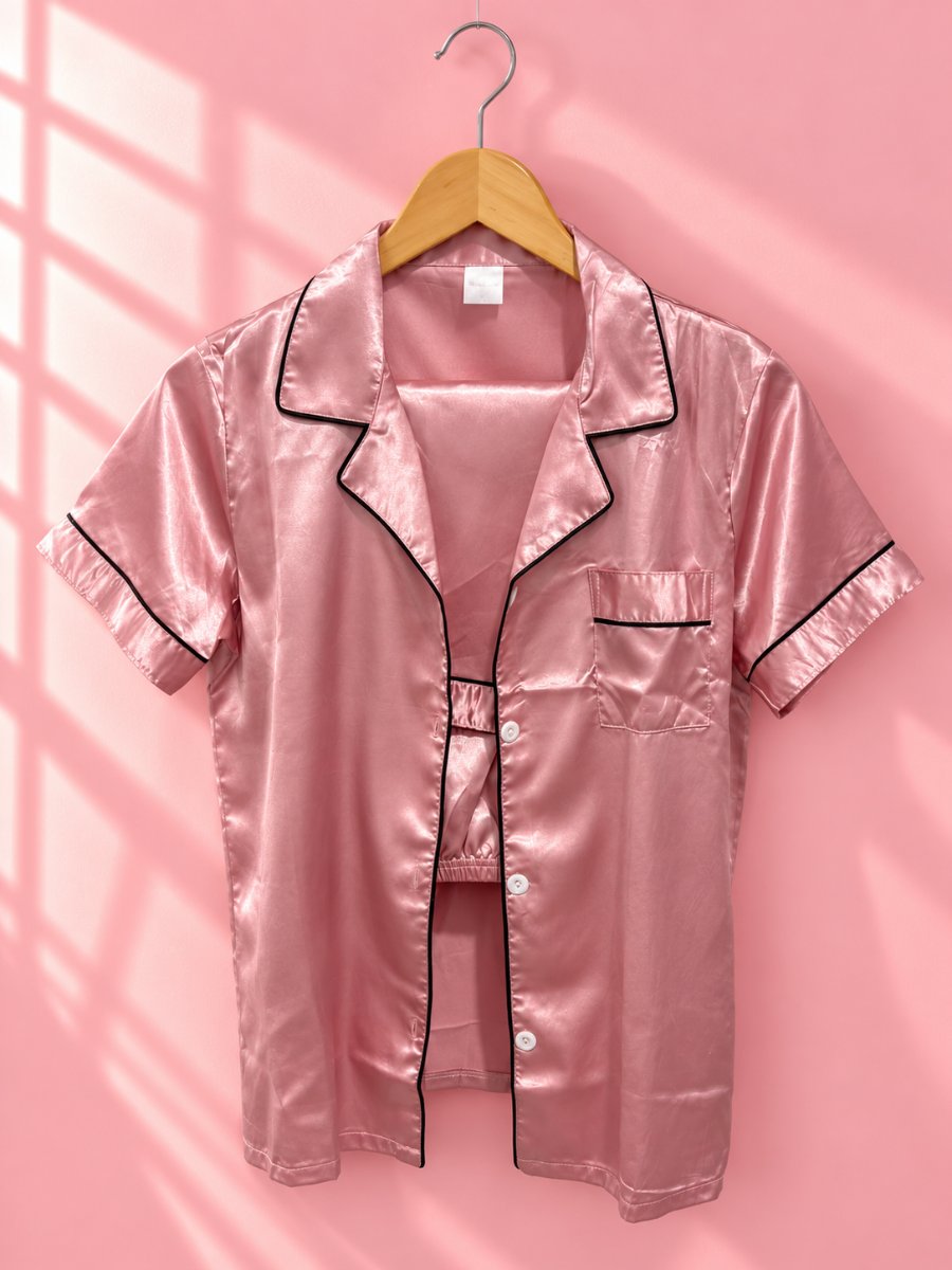 Conjunto en Satín Palo de Rosa